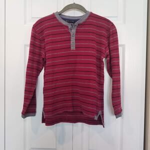 Calvin Klein Jeans striped henley waffle knit kids top size M (10/12)